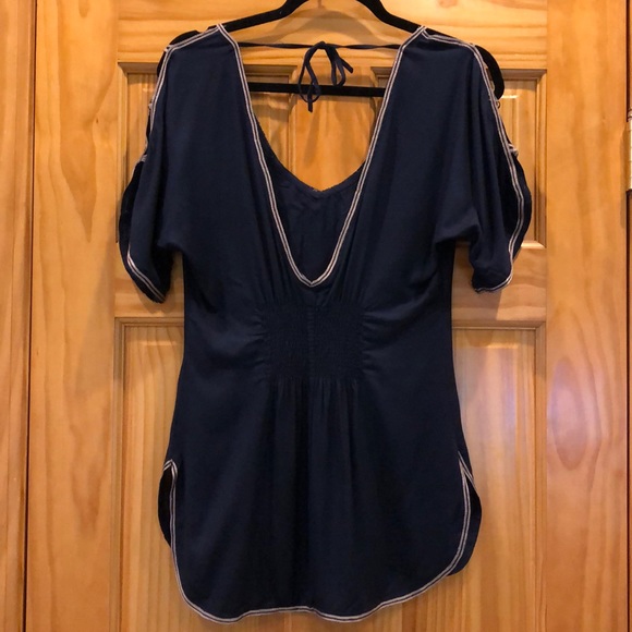 Free People Navy Silver Springs Embroidered Tunic - Picture 7 of 8